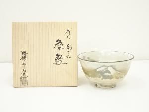 京焼　勝龍寺窯造　粉引富士に松茶碗（共箱）